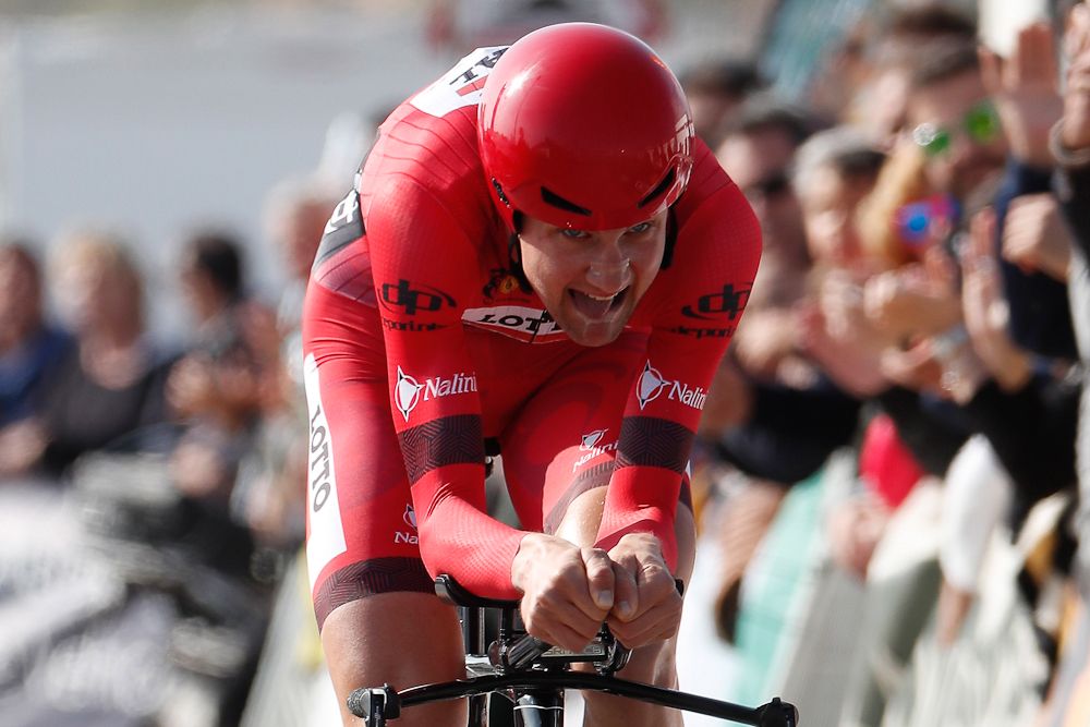 Tim Wellens on course during the stage 5 time trial at Ruta del Sol