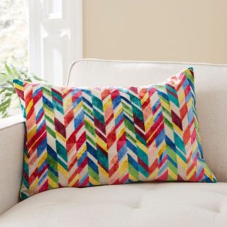 Rainbow chevron cushion