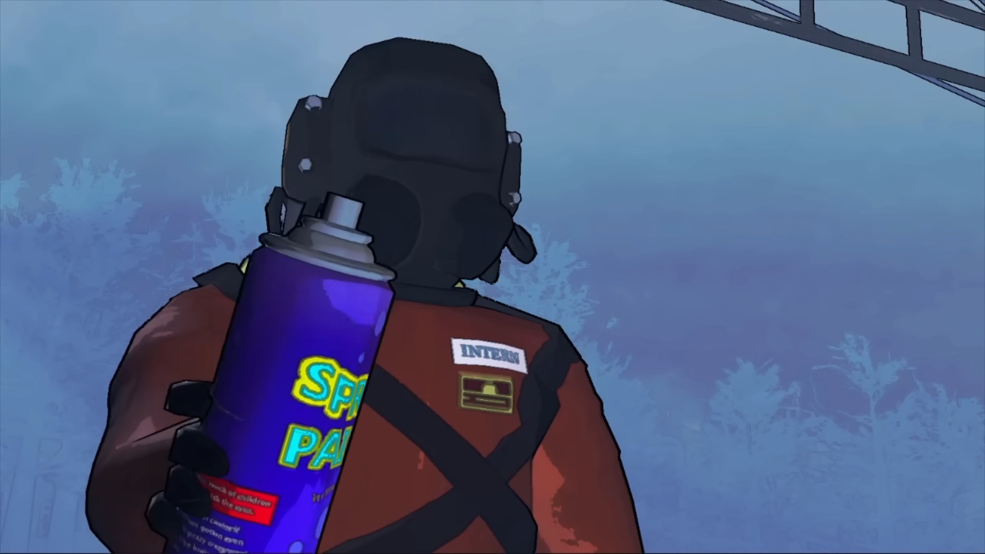 Lethal Company screenshots of workers in orange hazmat suits carrying props and junk