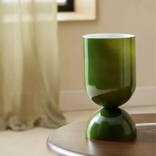 Habitat Gloss Glass Table Lamp - Green