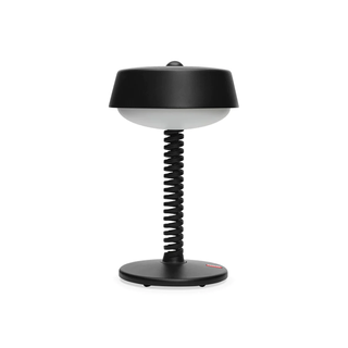 black cordless table lamp with spiral neck