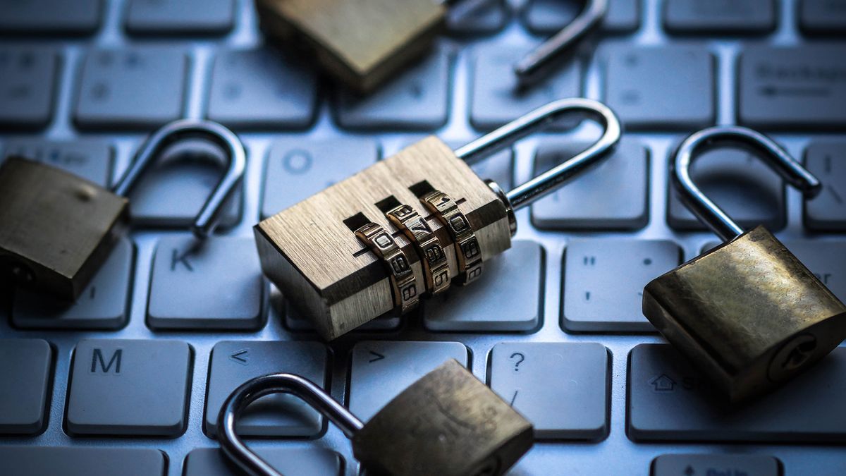 padlocks on a keyboard