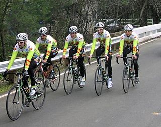 The team ride together following the presentation