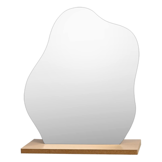An abstract desk mirror on a stand