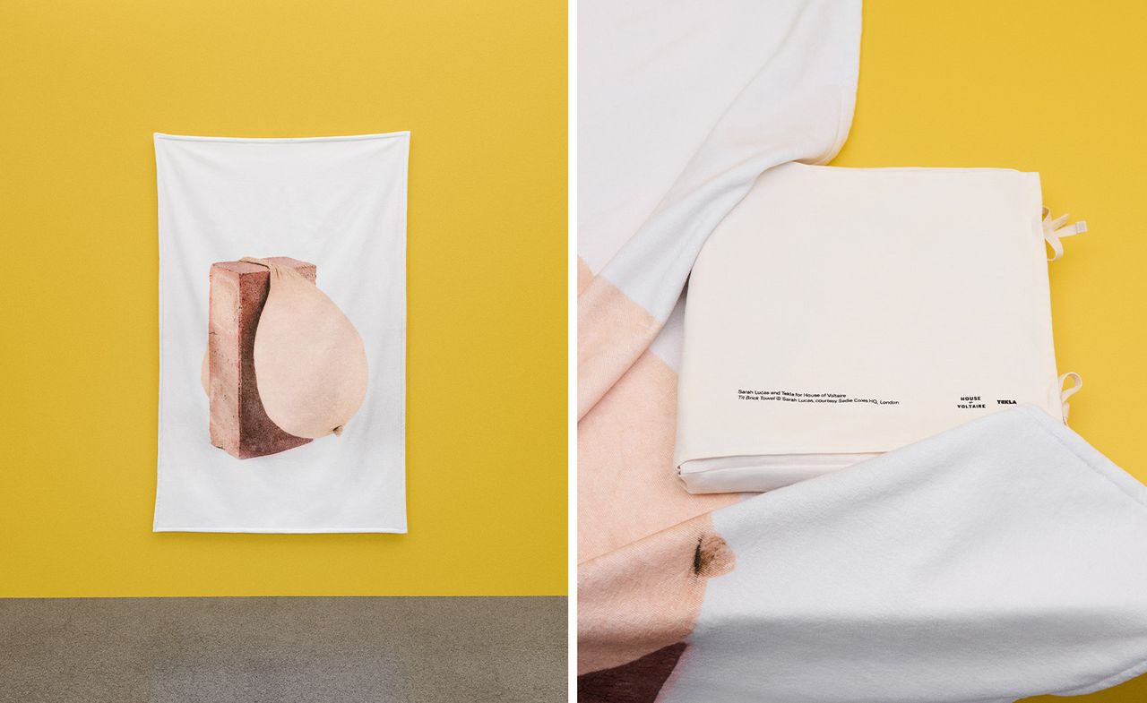 Sarah Lucas Tit Brick Towel for Tekla Studio Voltaire