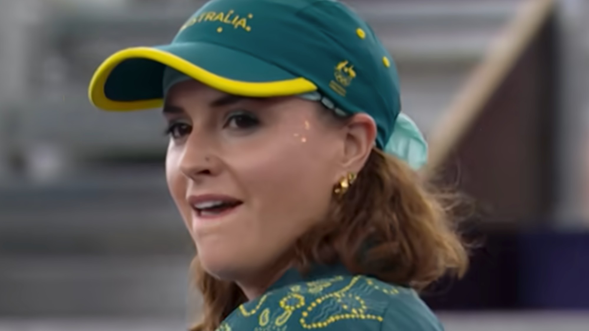 Raygun Racheal in her Australia uniform at the Olympics