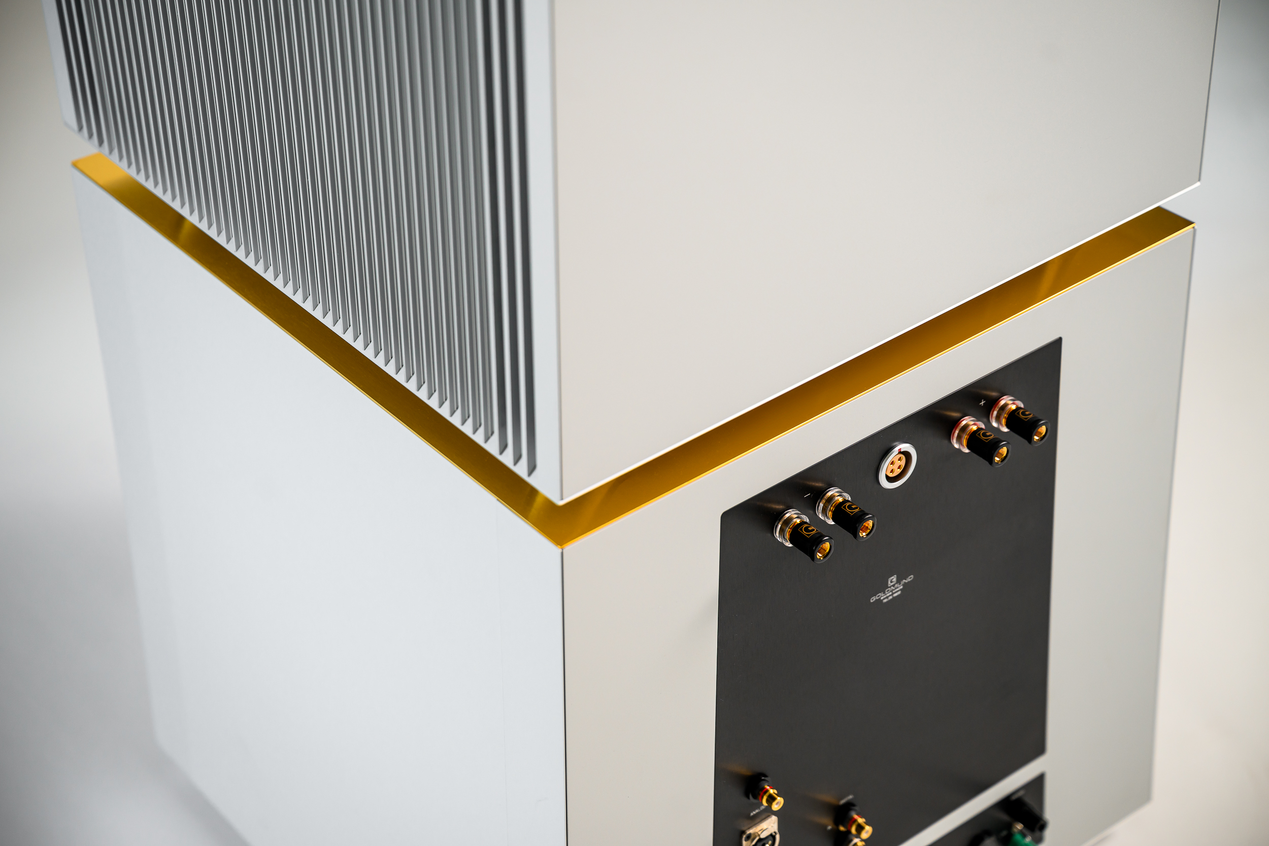 Goldmund Telos 9800 amplifier close up shot