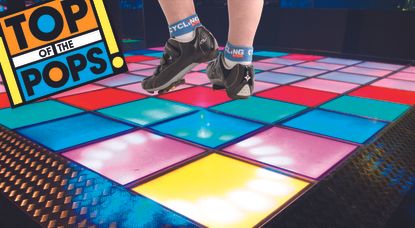 Top of the pops stage with short Cycling Weekly socks