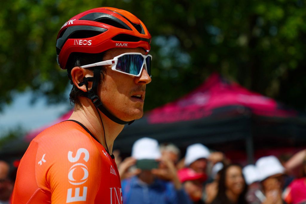 Team Ineos&#039; British rider Geraint Thomas is pictured prior the 6th stage of the 107th Giro d&#039;Italia cycling race, 180 km between Torre del lago Puccini and Rapolano Terme, on May 9, 2024 in Viareggio. (Photo by Luca Bettini / AFP)