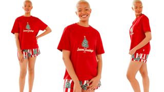 Chelsea Peers Christmas Tree Stripe Short Set womens christmas pyjamas 2023