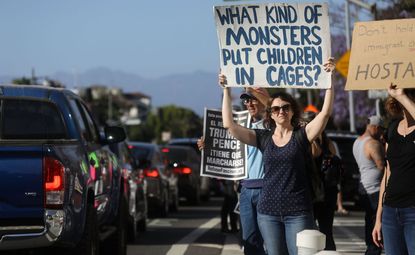 Protesters rail against Trump child-separation policy