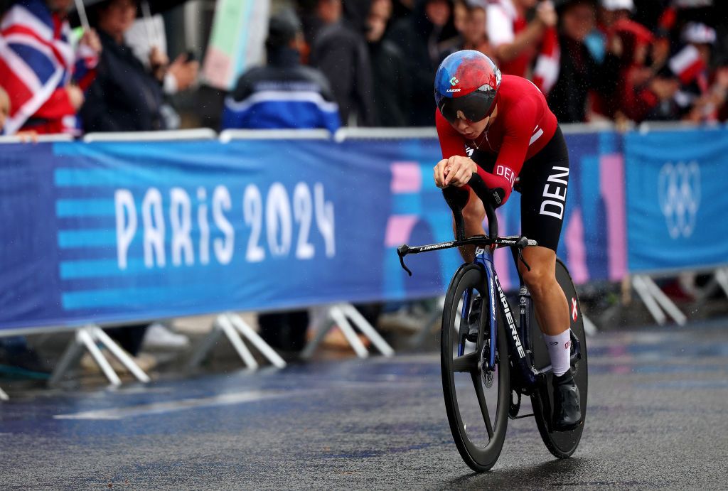 PARIS FRANCE JULY 27 Christina Schweinberger of Team Austria competes near to the Assemblee Nationale during the Womens Individual Time Trial on day one of the Olympic Games Paris 2024 at Pont Alexandre III on July 27 2024 in Paris France Photo by Jared C TiltonGetty Images