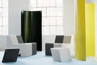 Recycled plastic armchairs