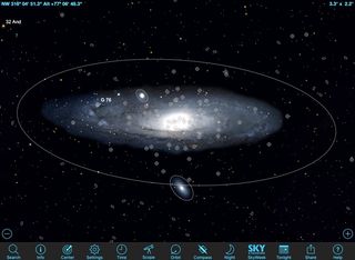 Galaxy M31 on SkySafari app on iPad