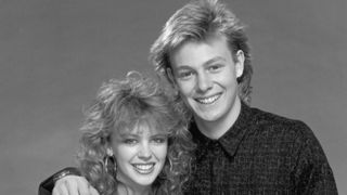 Kylie Minogue with her co-star in the Australian soap-opera 'Neighbours', Jason Donovan