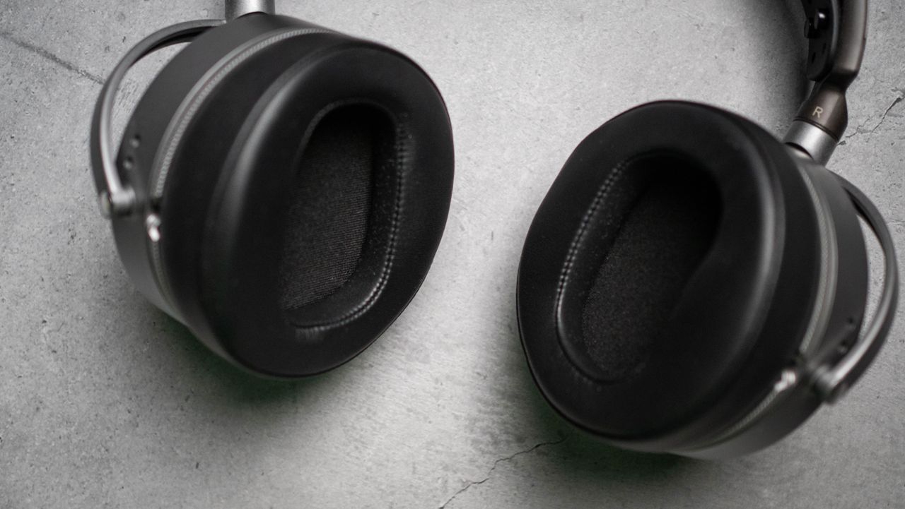 Audeze LCD-S20 planar headset against a grey craft sheet highlighting the product design