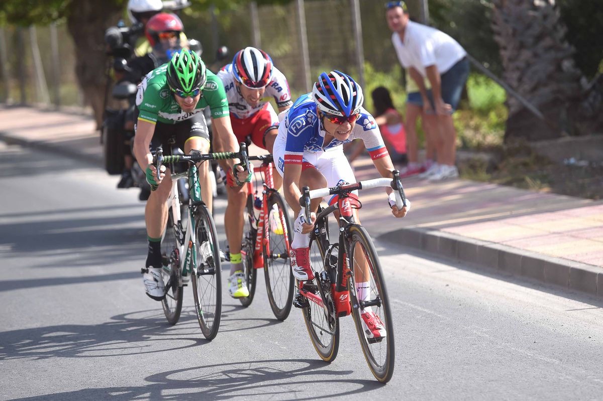 Jos&eacute; Gon&ccedil;alves (Caja Rural), Kenny Elissonde (FDJ) and Alberto Losada (Katusha)
