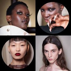 Fashion month beauty trend collage