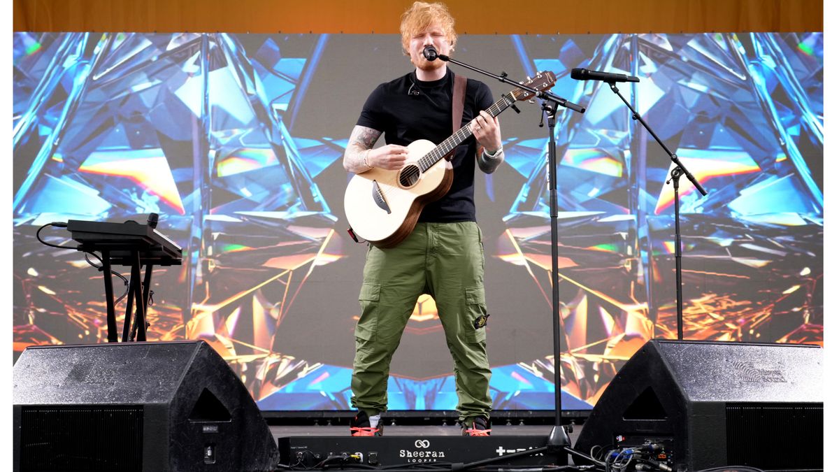 Ed Sheeran performs onstage at the 2023 New Orleans Jazz &amp; Heritage Festival at Fair Grounds Race Course on April 29, 2023 in New Orleans, Louisiana