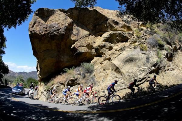 The breakaway makes its way up Mulholland Highway.