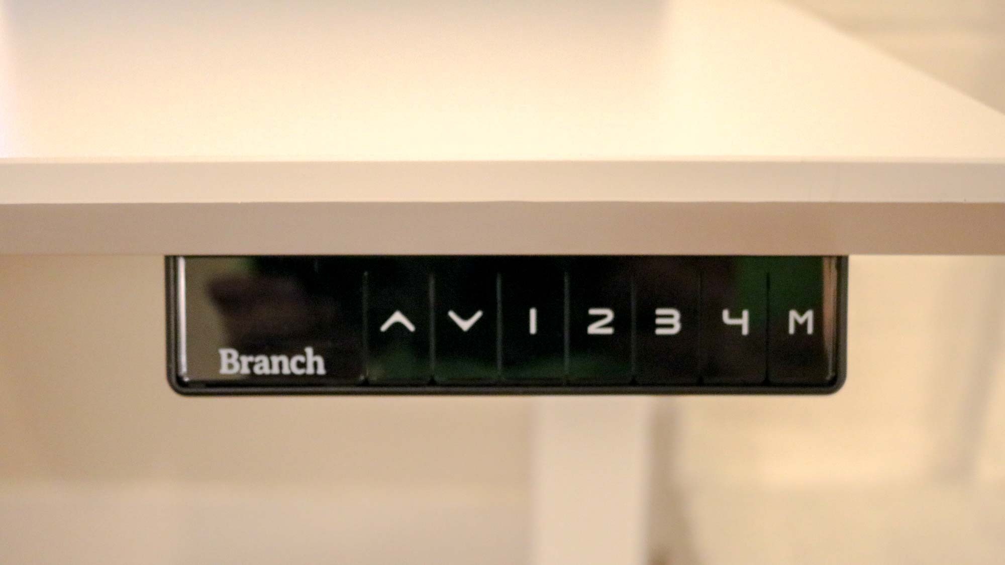 The keyboard on the branch's permanent desk