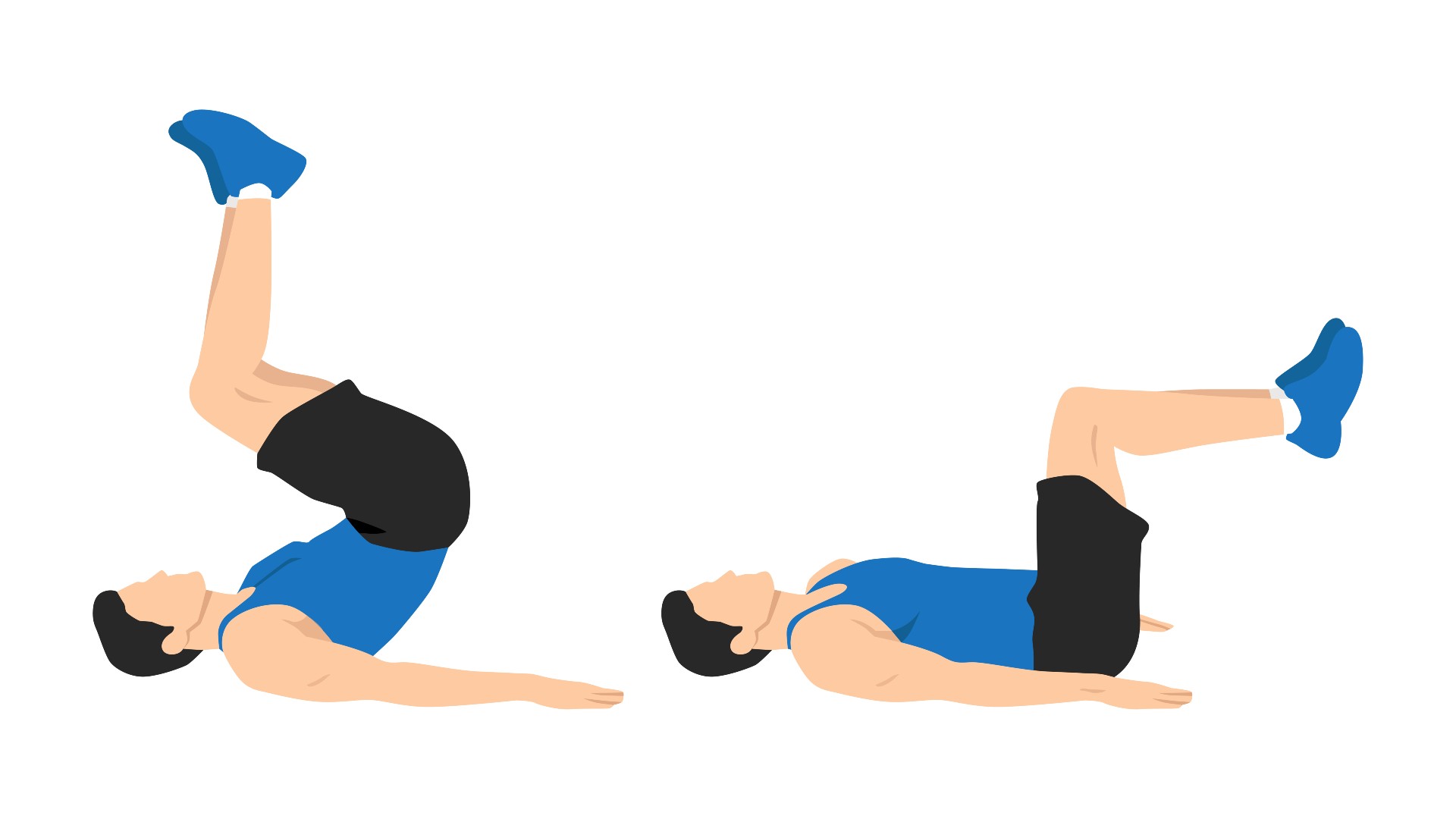 Image of a person doing a reverse crunch on their back with their knees bent toward the chest