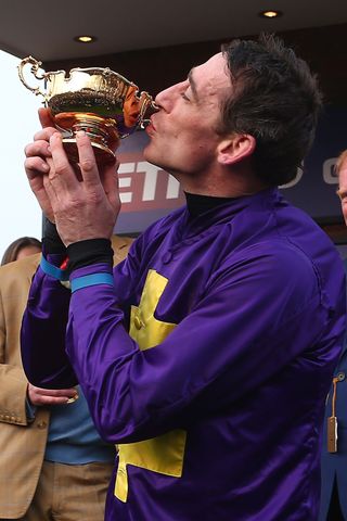 Jockey Davey Russell Celebrates His Gold Cup Win