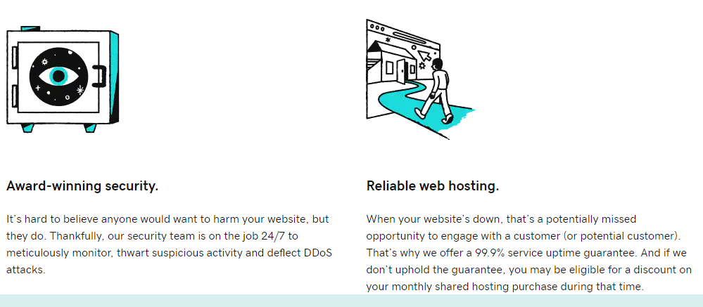 GoDaddy's webpage discussing its security features