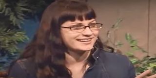 Angie Jakusz giving an interview after being eliminated on Survivor.