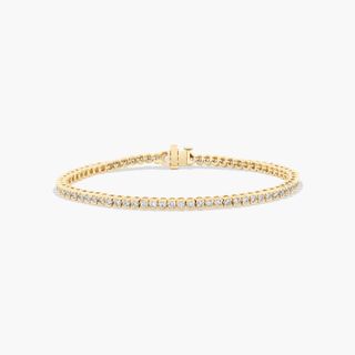 14k Yellow Gold Bezel Lab-Grown Diamond Tennis Bracelet (2.00 Ctw - F-G / Vs2-Si1)