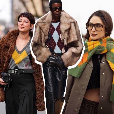 a collage of the best argyle sweaters for women in 2025 