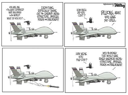 Editorial cartoon U.S. Drones Infrastructure