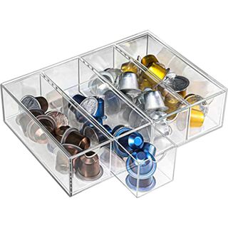 Acrylic 4 Compartment Clear Acrylic Coffee Pod Holder