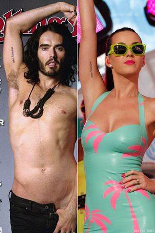 Katy Perry and Russell Brand - Katy Perry and Russell Brand reveal matching tattoos - Katy Perry - Russell Brand - California Gurls - Celebrity News - Marie Claire