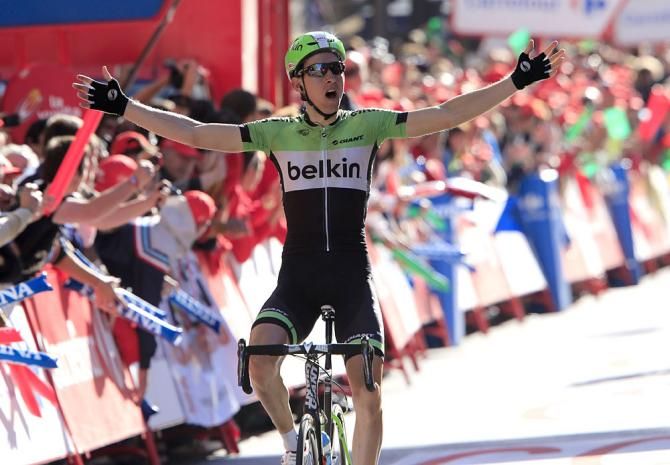 A triumphant Bauke Mollema (Belkin)