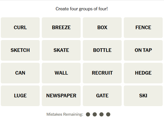 The New York Times Connections puzzle on June 30, 2026