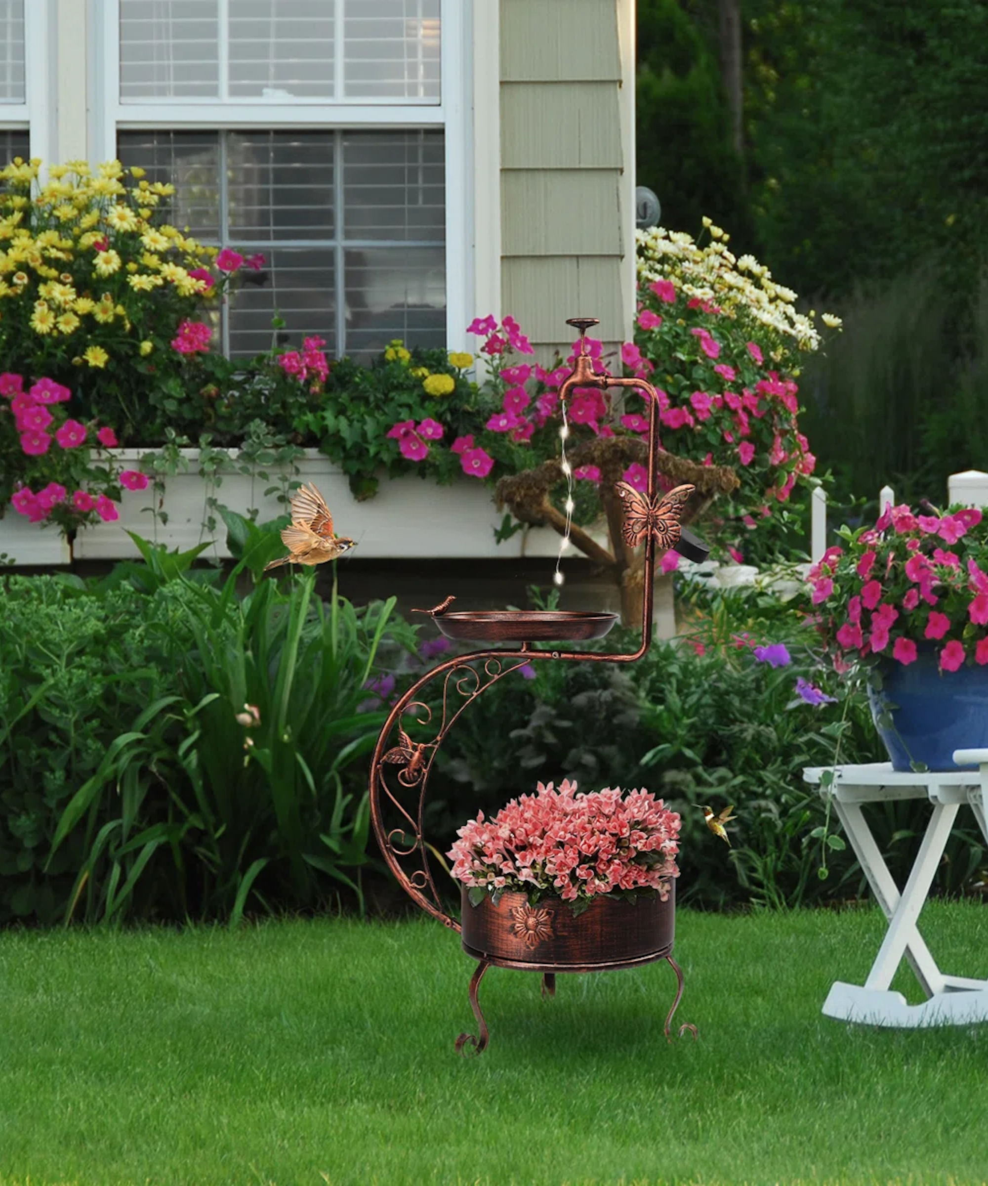 Wayfair solar bird bath planter