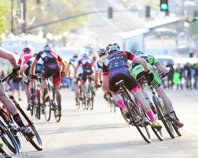 Chaos as a large group came together with three laps to go