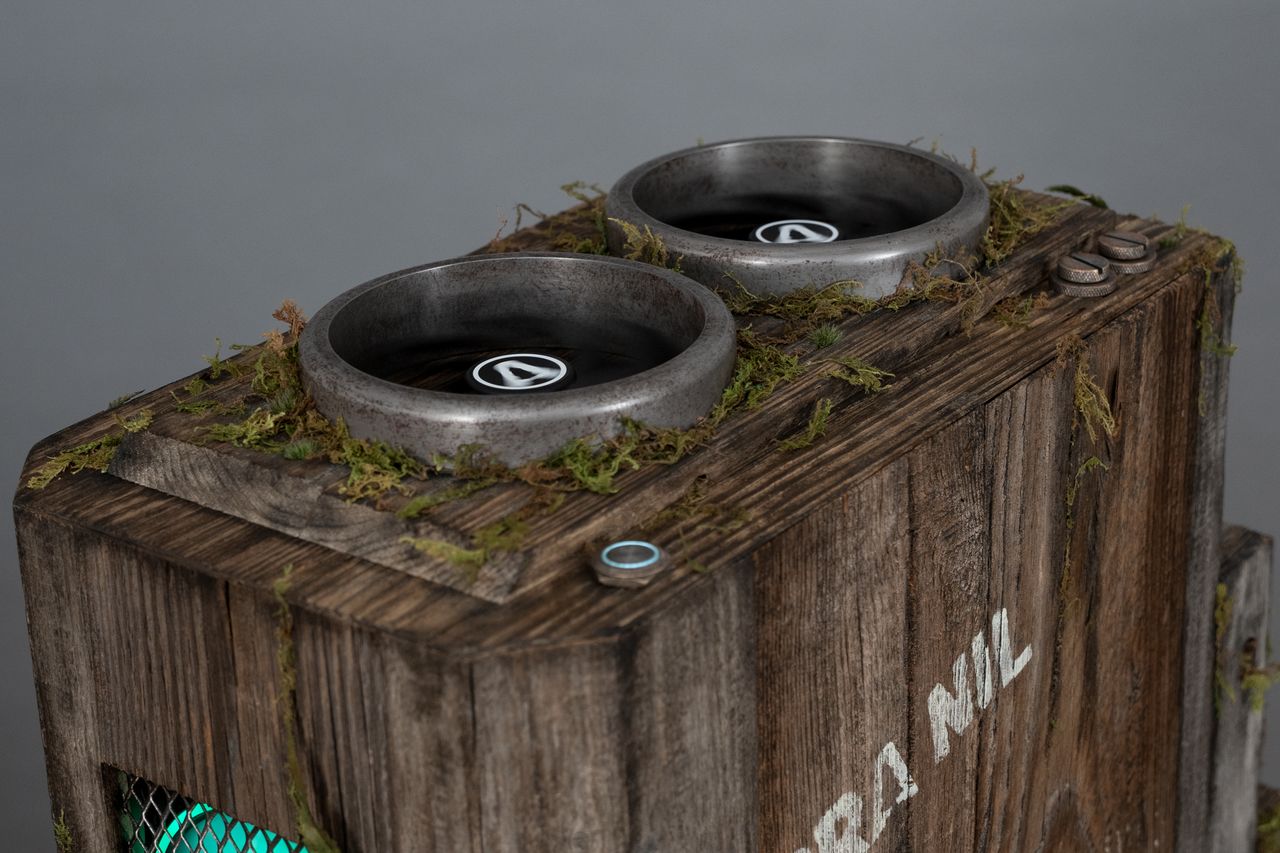 The Terra Nil custom gaming PC top fans.