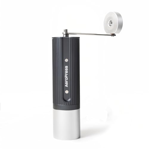 Aeropress Manual Coffee Grinder &amp;ndash; Portable Hand Burr Grinder With Titanium-Coated Conical Burrs, 60 Grind Settings, Compact Travel Coffee Bean Grinder for Aeropress, Espresso, French Press, Moka Pot