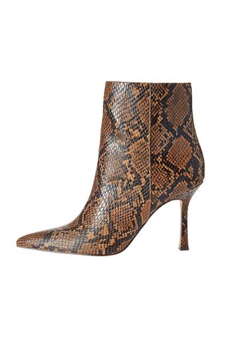 The Drop Women's Gail Heeled Ankle Boot Tan Snake, 8.5