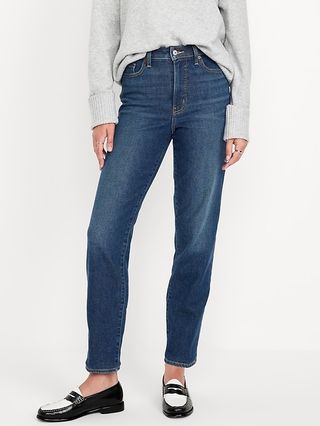 High-Waisted Built-In Warm Og Straight Ankle Jeans