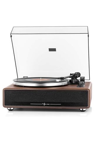 1 by One High Fidelity Belt Drive Turntable With Built-In Speakers, Vinyl Record Player With Magnetic Cartridge, Bluetooth Playback and Aux-In Functionality, Auto Off