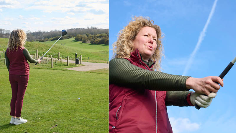 Pre-shot routine, pick a target, breathe out as you walk to the tee