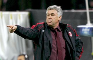 Carlo Ancelotti gesticulates while managing Milan, 2007