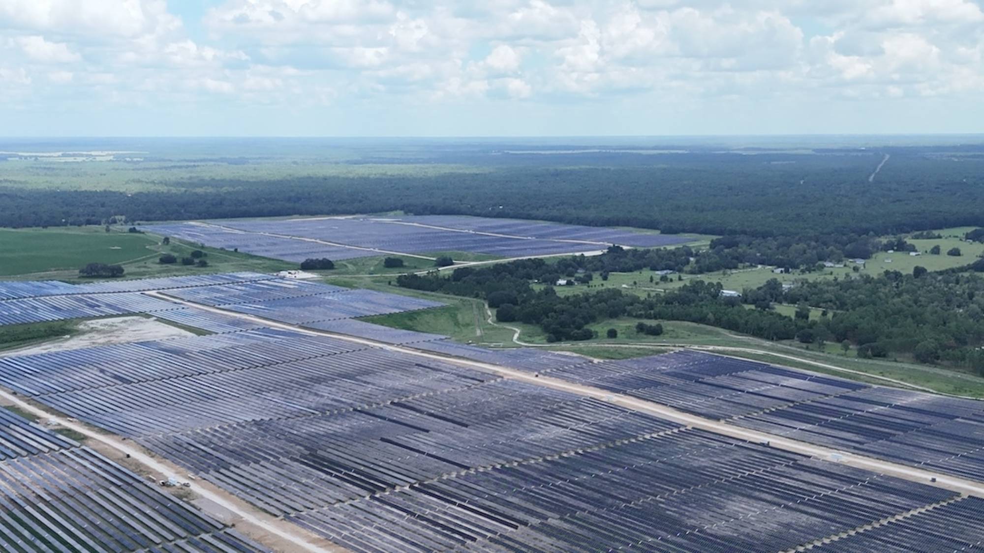 A landscape photo of the newest solar panel site at Walt Disney World