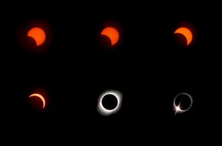 Images of a solar eclipse shot by Iván Castro in Chile in July 2019 using a Samsung Galaxy S10+