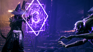 The Ritualist, a new Archetype in Remnant 2's upcoming DLC, weaves a postulant hex in the air.