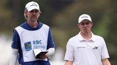 Matt Fitzpatrick with his caddie at the RBC Heritage