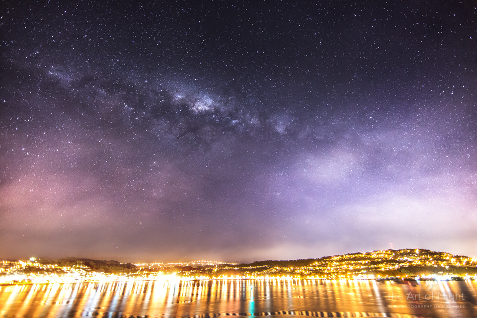 Milky Way Over Evans Bay in Wellington, New Zealand